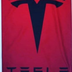 Tesla Flag Car Racing Red Vertical 3X5 Ft Polyester Banner USA 90x150cm