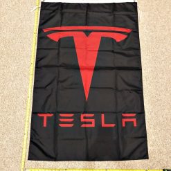 Tesla Flag Red & Black Cars Elon Musk Banner Poster Flags 3x5ft