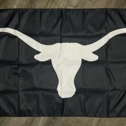 Texas Longhorns Logo Flag 3x5 ft Black Sports Banner Man-Cave Garage