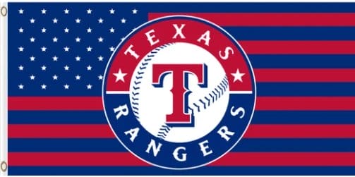 Texas Rangers American Flag 3X5Ft Banner USA Polyester with Brass Grommets