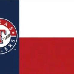 Texas Rangers Logo US Flag 3X5Ft Banner USA Polyester with Brass Grommets