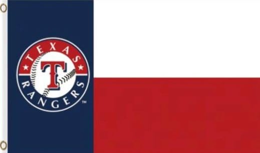 Texas Rangers Logo US Flag 3X5Ft Banner USA Polyester with Brass Grommets