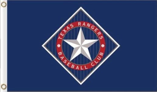 Texas Rangers Red Baseball Blue Flag 3X5Ft Banner USA Polyester with Brass Grommets
