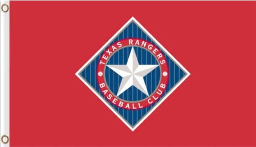 Texas Rangers Red Baseball Flag 3X5Ft Banner USA Polyester with Brass Grommets