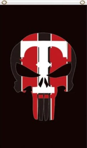 Texas Rangers Skull Vertical Flag 3X5Ft Banner USA Polyester with Brass Grommets