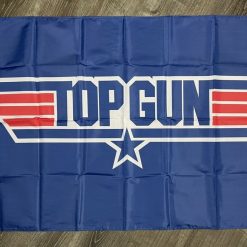 Top Gun Classic Logo Flag 3x5 ft 1980's US Airforce Blue Banner Man-Cave Garage