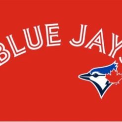 Toronto Blue Jays Logo US Red Flag 3X5Ft Banner USA Polyester with Brass Grommets