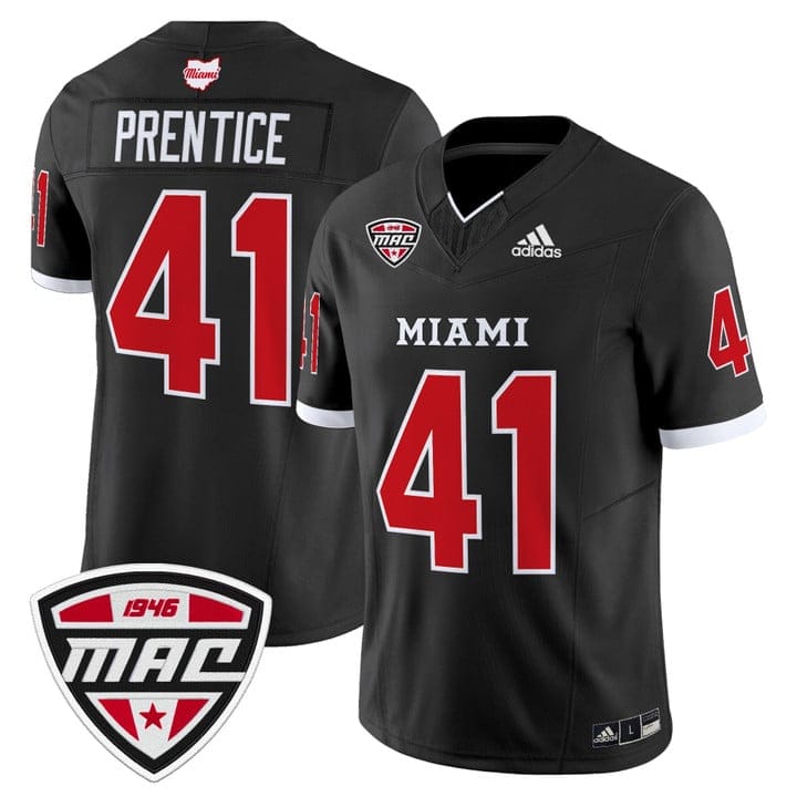 Travis Prentice Jersey #41 Miami OH RedHawks 2025 Limited Stitched