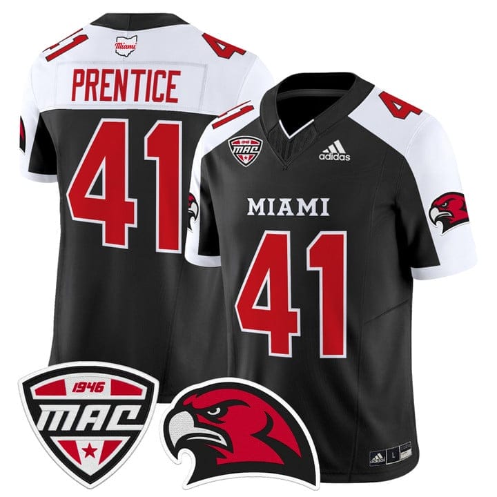 Travis Prentice Jersey #41 Miami OH RedHawks 2025 Limited Stitched - Image 3