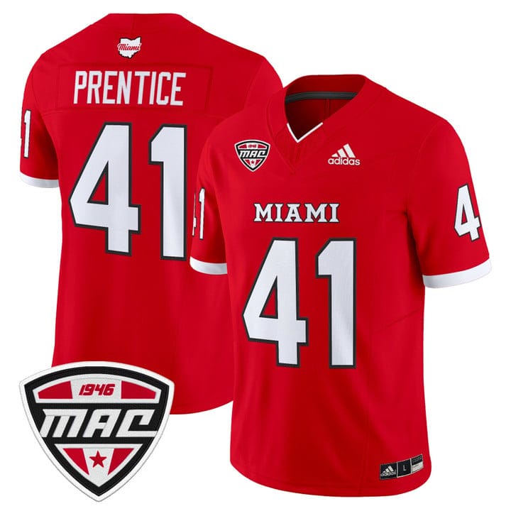 Travis Prentice Jersey #41 Miami OH RedHawks 2025 Limited Stitched - Image 5