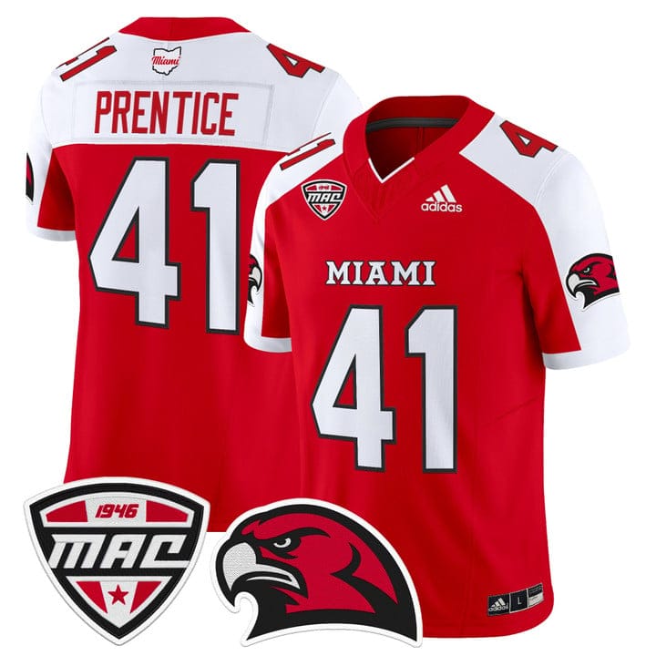 Travis Prentice Jersey #41 Miami OH RedHawks 2025 Limited Stitched - Image 4