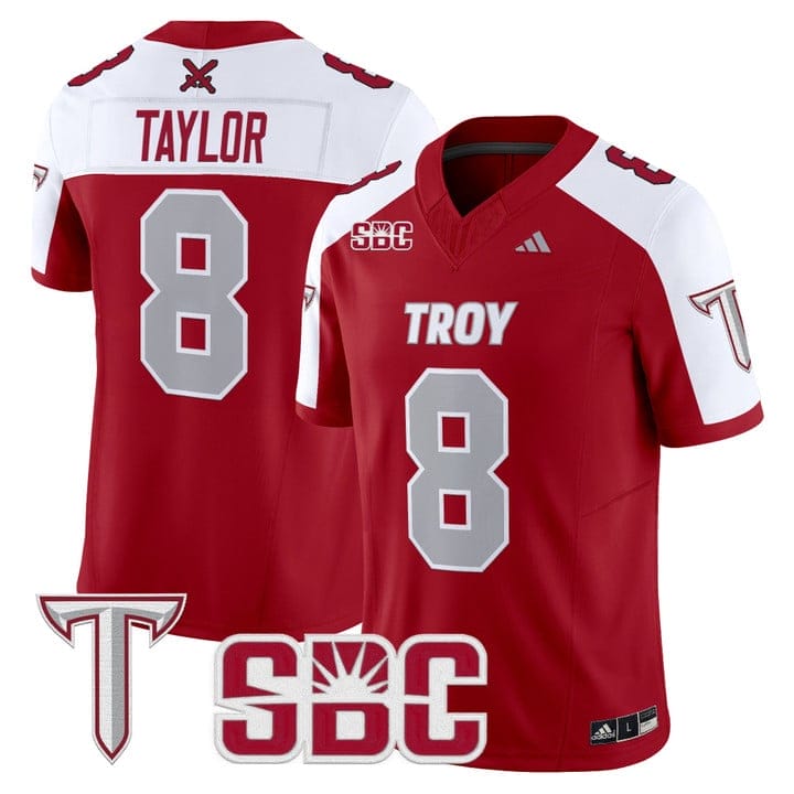 Tray Taylor Jersey #8 Troy Trojans 2025 Vapor Limited Stitched - Image 4