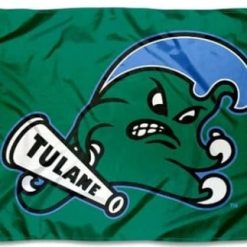 Tulane Green Wave Team Flag 3X5ft Banner Polyester with 2 Brass Grommets