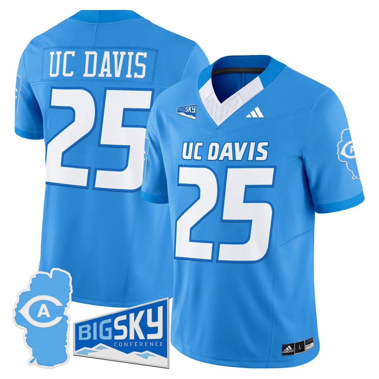 UC Davis Jersey #25 UC Davis Aggies 2025 Lake Tahoe Patch Stitched - Image 3