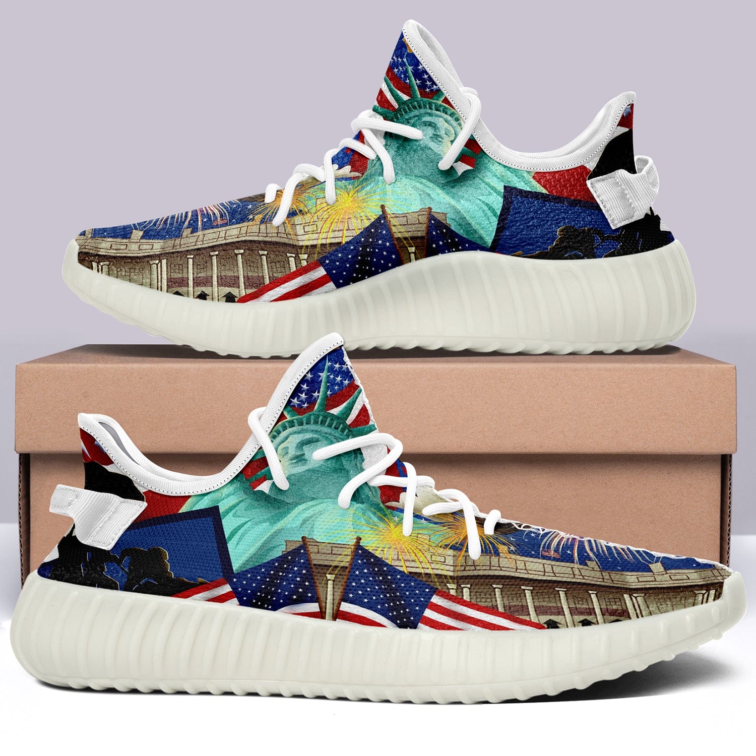 Alternative view of USA Flag V28 350v Yeezy Sneakers For Men Women Fans