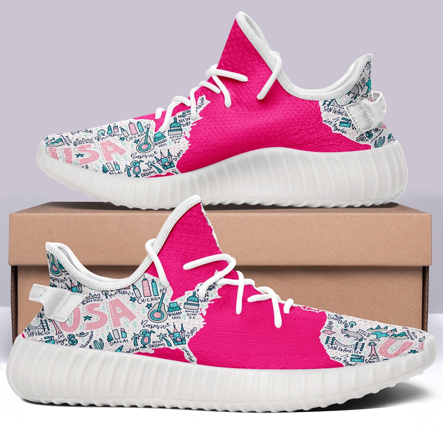 Alternative view of USA Flag V2 350v Yeezy Sneakers For Men Women Fans