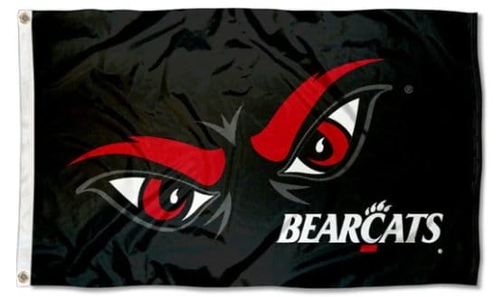University of Cincinnati Bearcats Black flag 3X5ft Banner USA Polyester with 2 Brass Grommets