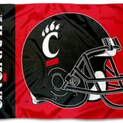 University of Cincinnati Bearcats Helmet Flag 3X5ft Banner USA Polyester with 2 Brass Grommets
