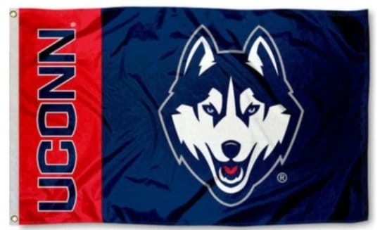 University of Connecticut Huskies Flag 3X5ft Banner USA Polyester with 2 Brass Grommets