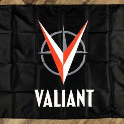 Valiant_Comics Logo Flag 3x5 ft Black Banner Comic Man-Cave Garage Toy Room