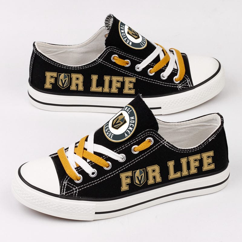 Vegas Golden Knights Low Top Canvas Sport Sneakers Shoes For Men Women Fans - Image 3