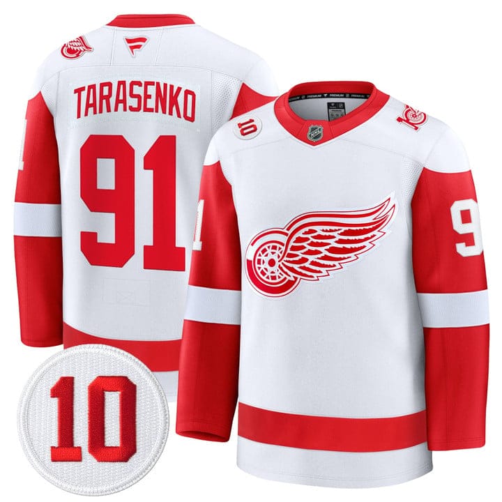 Vladimir Tarasenko Jersey #91 Detroit Red Wings #10 Alex Delvecchio Honoring Stitched - Image 2