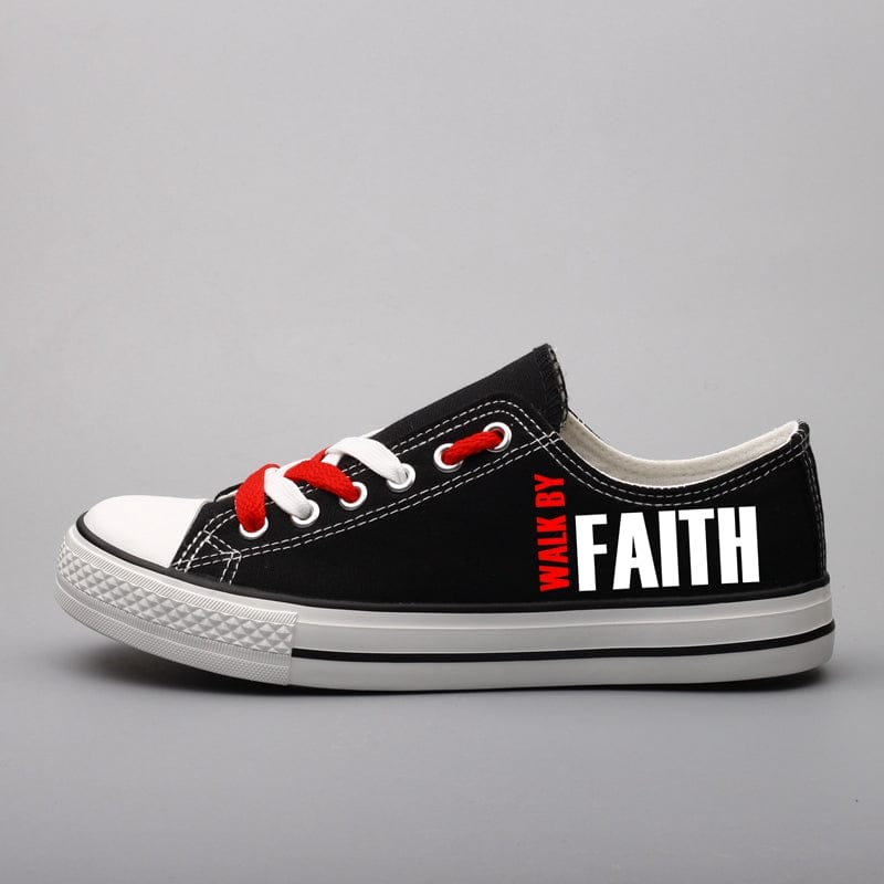 WALK BY FAITH Low Top Canvas Sport Sneakers Shoes For Men Women Fans