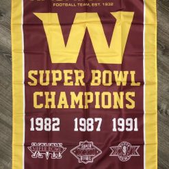 Washington Football Team Redskins Super Bowl Championship Flag Vertical 3x5 ft Banner