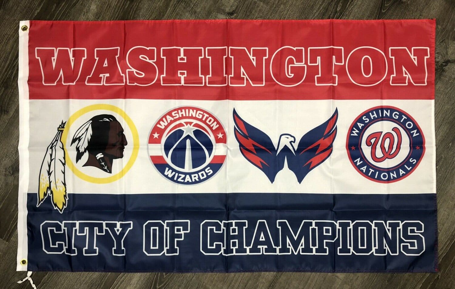 Washington Nationals Redskins Wizards Capitals Flag 3x5 Sports Banner Man-Cave