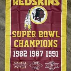 Washington Redskins Super Bowl Championship Flag Vertical 3x5 ft Sports Banner New