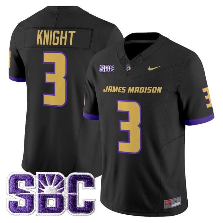 Alternative view of Wayne Knight Jersey #3 James Madison Dukes 2025 Vapor Limited Stitched