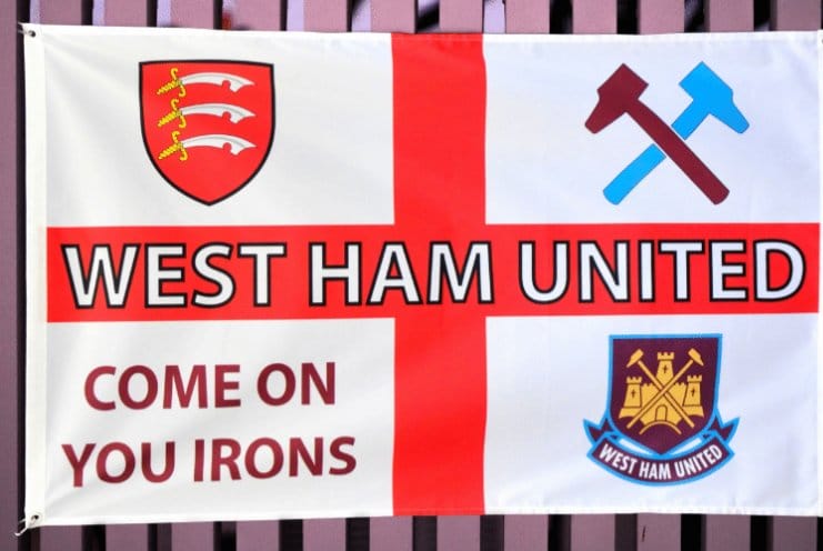 West Ham Football Club Flag 3x5ft Banner Polyester Red White