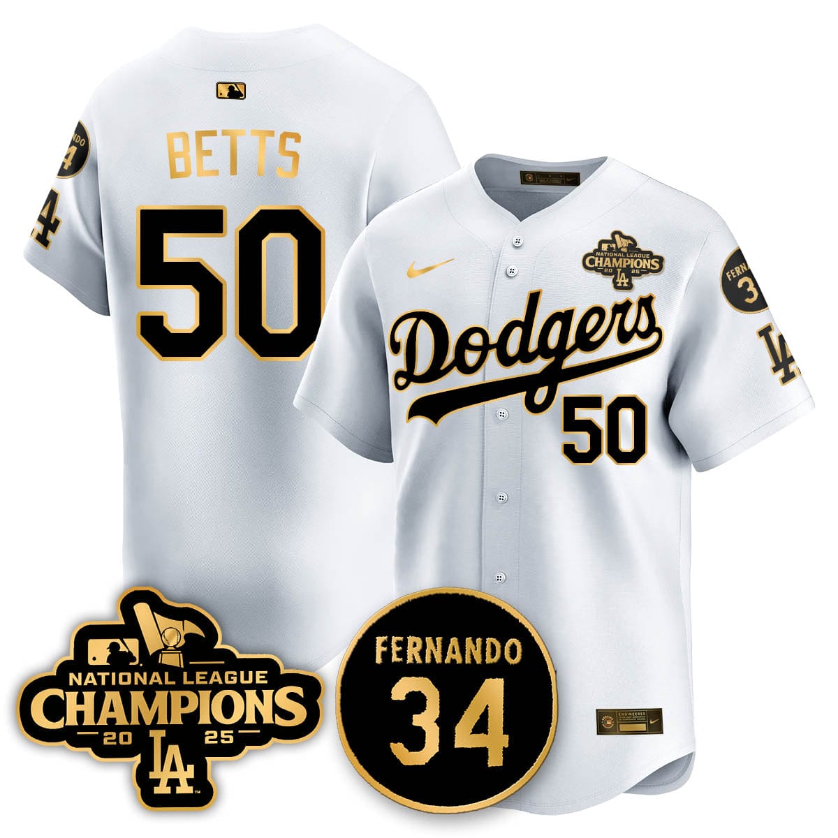 Los Angeles Dodgers 2025 NL Champions Jersey - All Stitched - Image 35