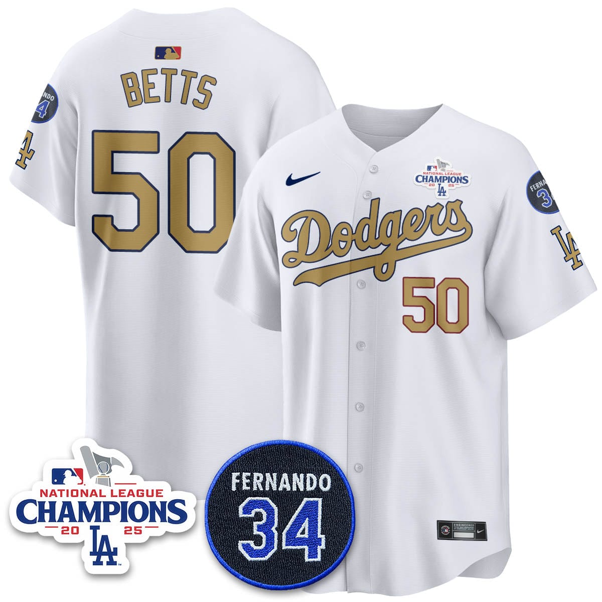 Los Angeles Dodgers 2025 NL Champions Jersey - All Stitched - Image 43