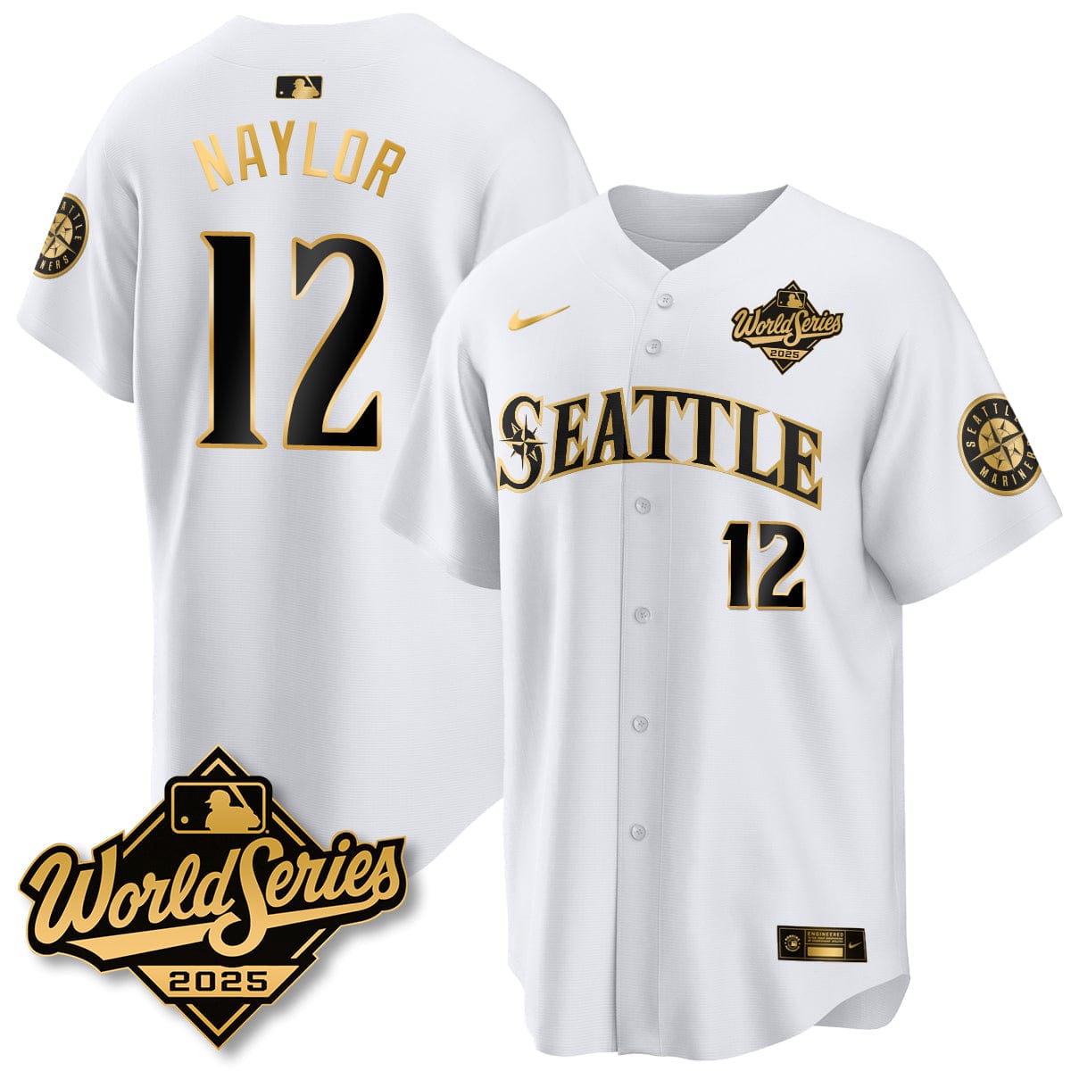 Seattle Mariners 2025 World Series Gold Jersey - All Stitched - Image 24