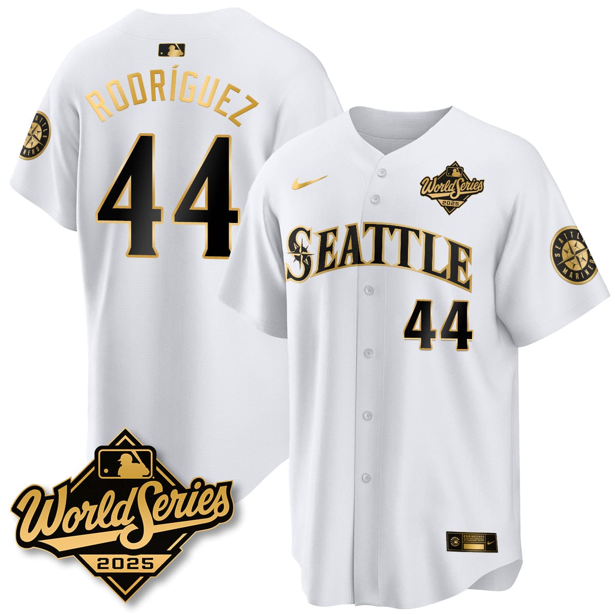 Seattle Mariners 2025 World Series Gold Jersey - All Stitched - Image 26