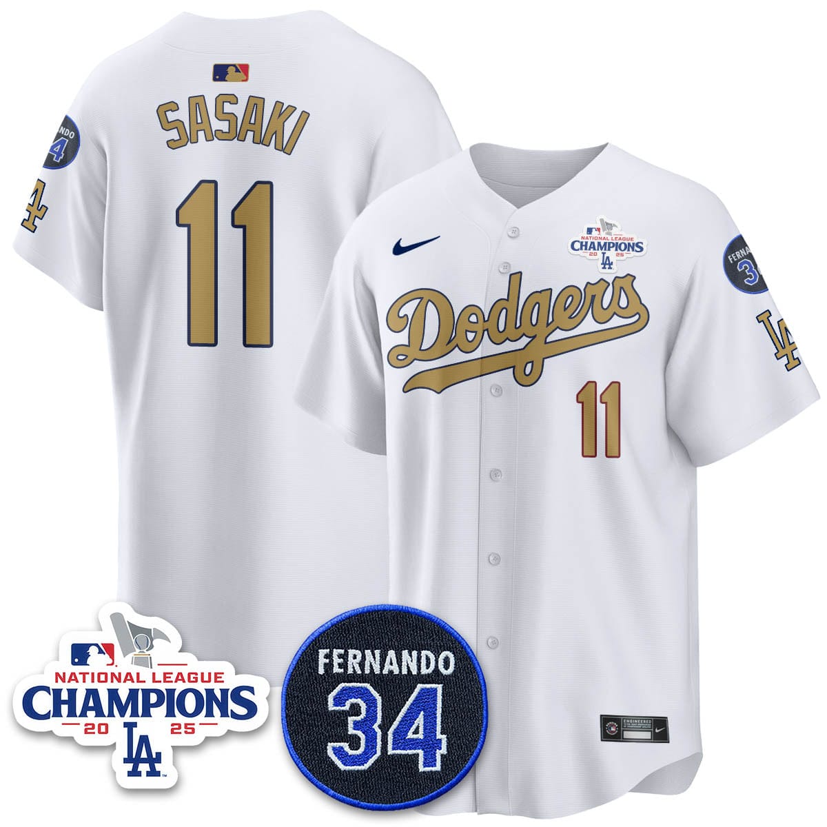 Los Angeles Dodgers 2025 NL Champions Jersey - All Stitched - Image 48