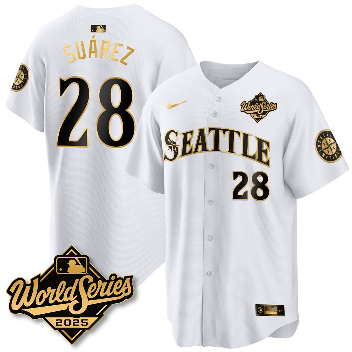 Seattle Mariners 2025 World Series Gold Jersey - All Stitched - Image 27