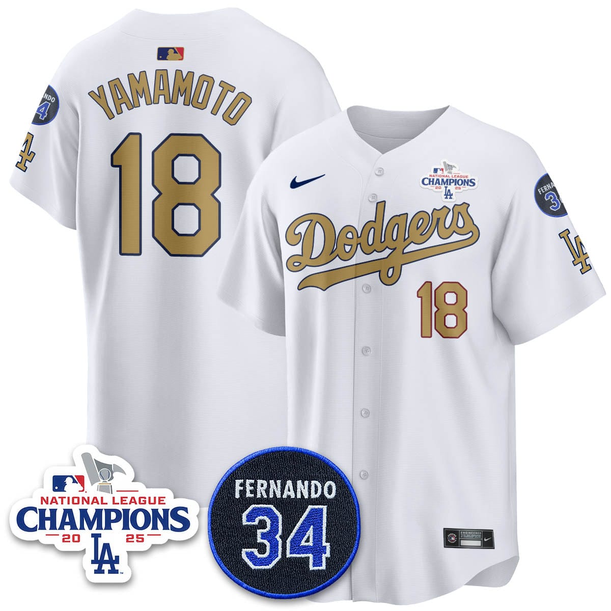Los Angeles Dodgers 2025 NL Champions Jersey - All Stitched - Image 49