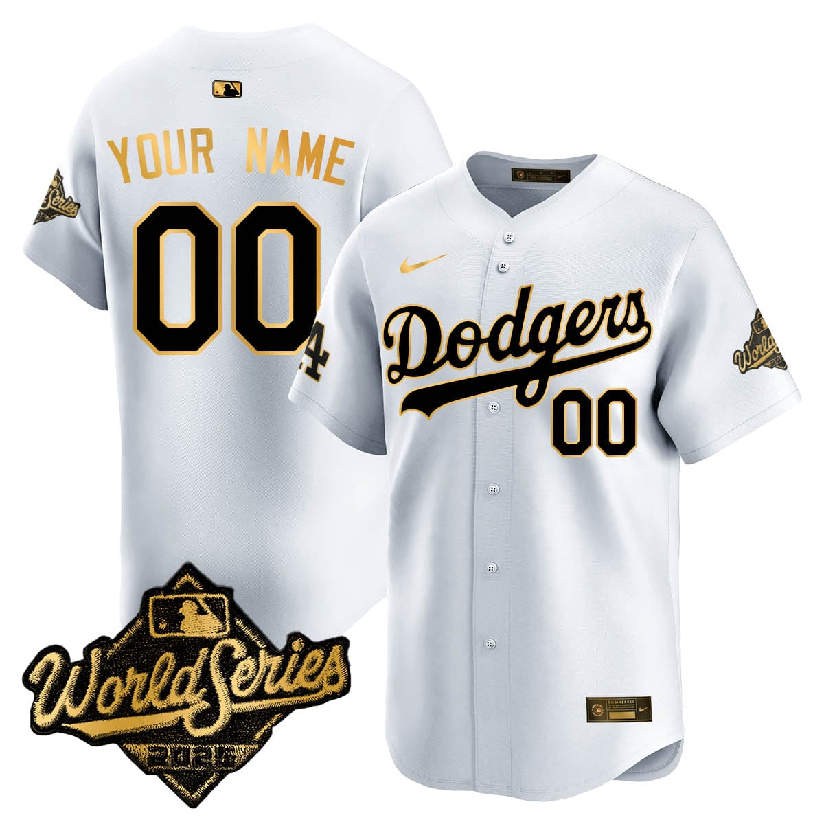 Los Angeles Dodgers 2025 World Series Gold Custom Jersey - All Stitched - Image 3