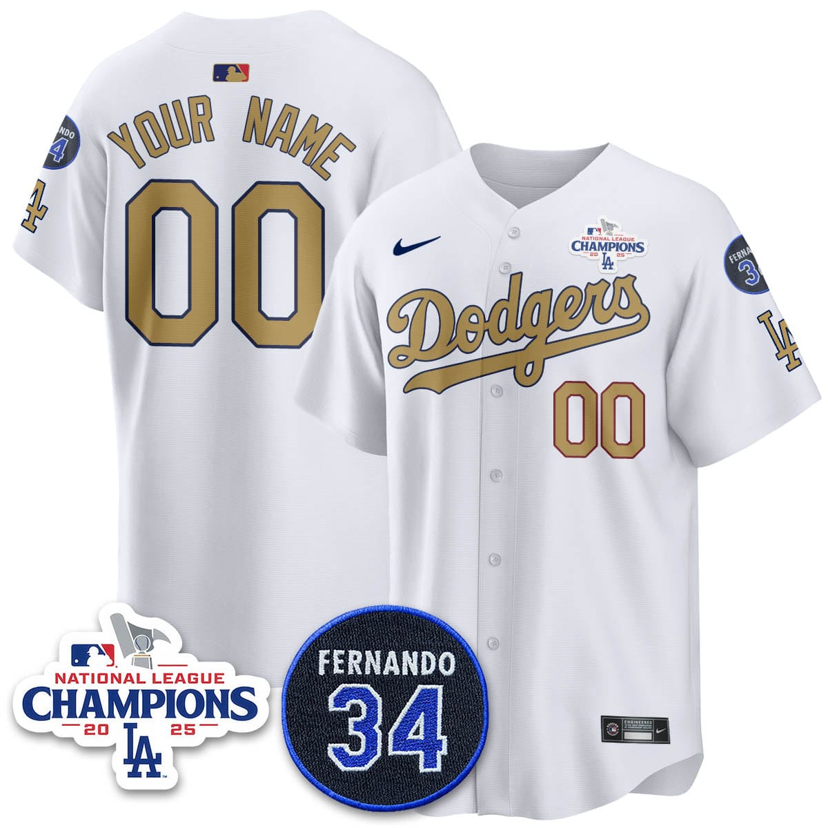 Los Angeles Dodgers 2025 NL Champions Jersey - All Stitched - Image 50
