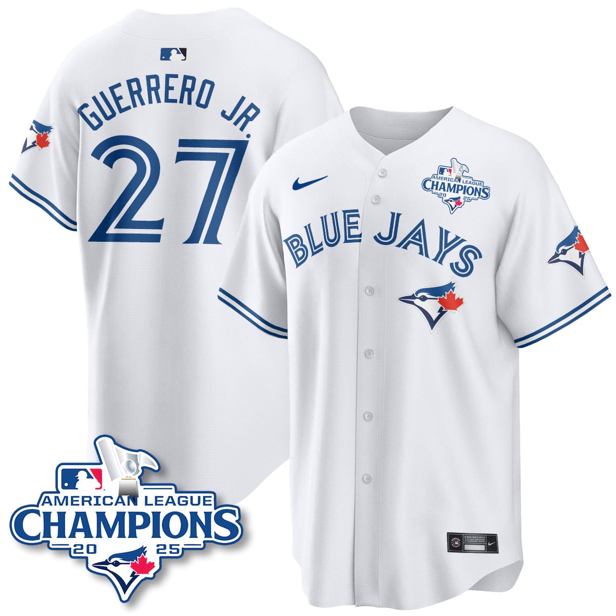 Toronto Blue Jays 2025 American League Champions Jersey - All Stitched