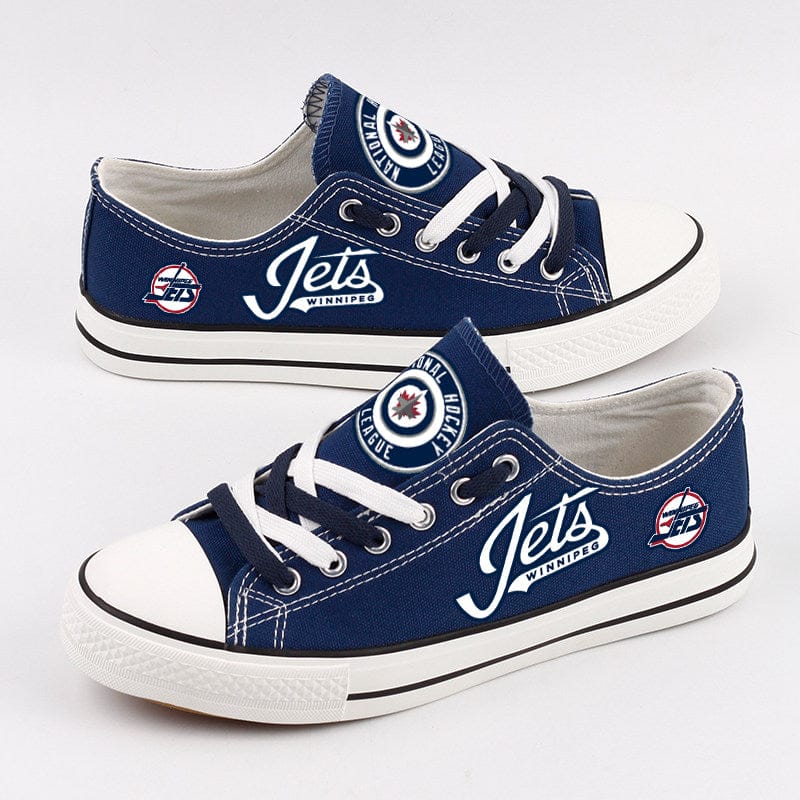 Winnipeg Jets Limited  Low Top Canvas Sport Sneakers Shoes For Men Women Fans - Image 3