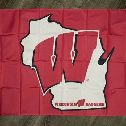 Wisconsin Badgers Flag 3x5 ft Sports State Red Banner Man-Cave Garage
