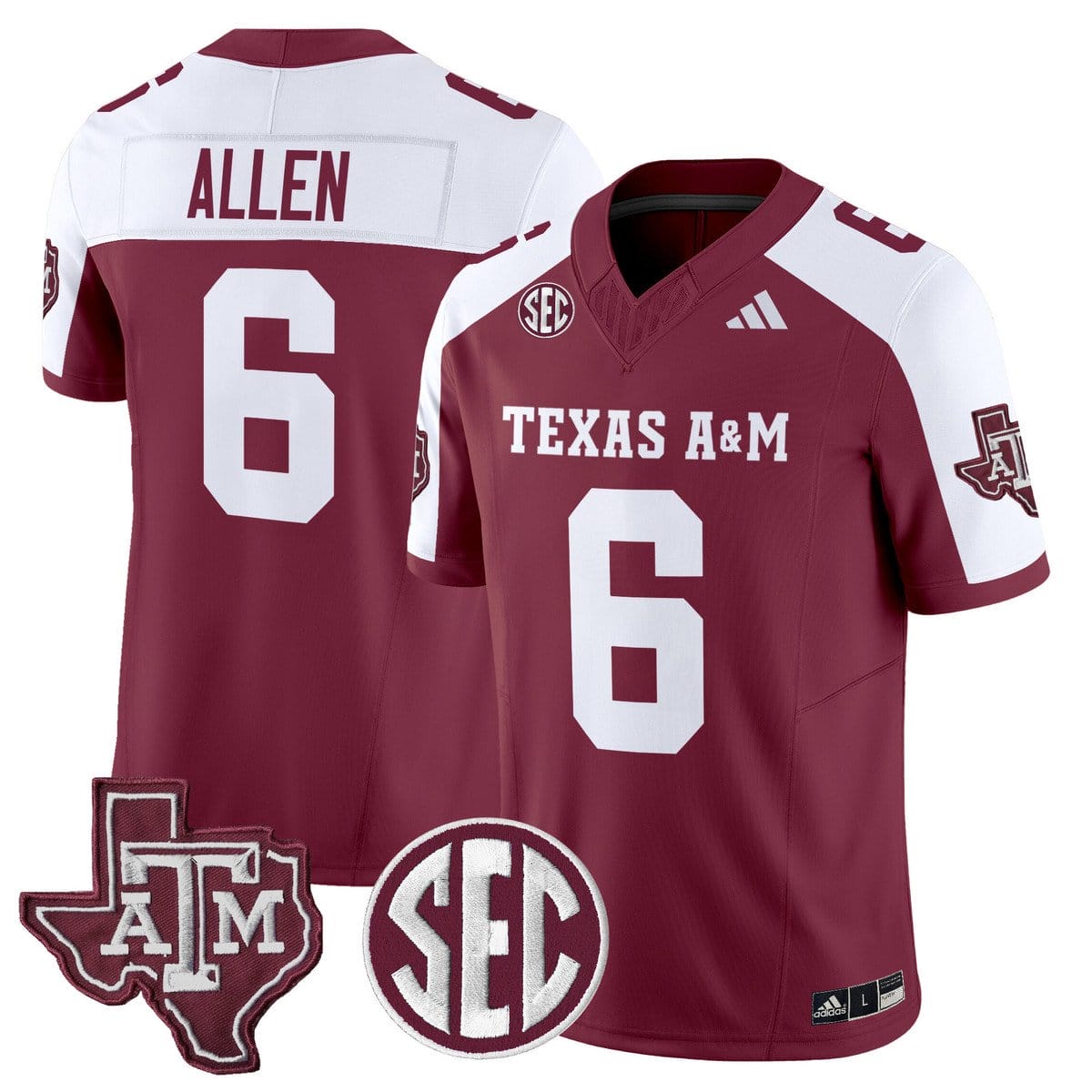 Alternative view of Texas A&M Aggies 2025 Vapor Limited Jersey - All Stitched