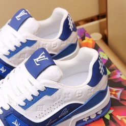 Alternative view of Luxury Trainer Sneakers Shoes #54 Signature Blue and White