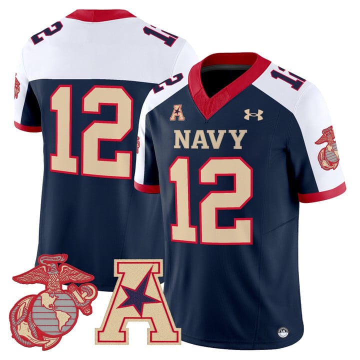 12th Man Jersey #12 Navy Midshipmen Vapor USMC Premier Stitched - Image 3