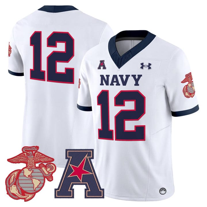 Alternative view of 12th Man Jersey #12 Navy Midshipmen Vapor USMC Premier Stitched