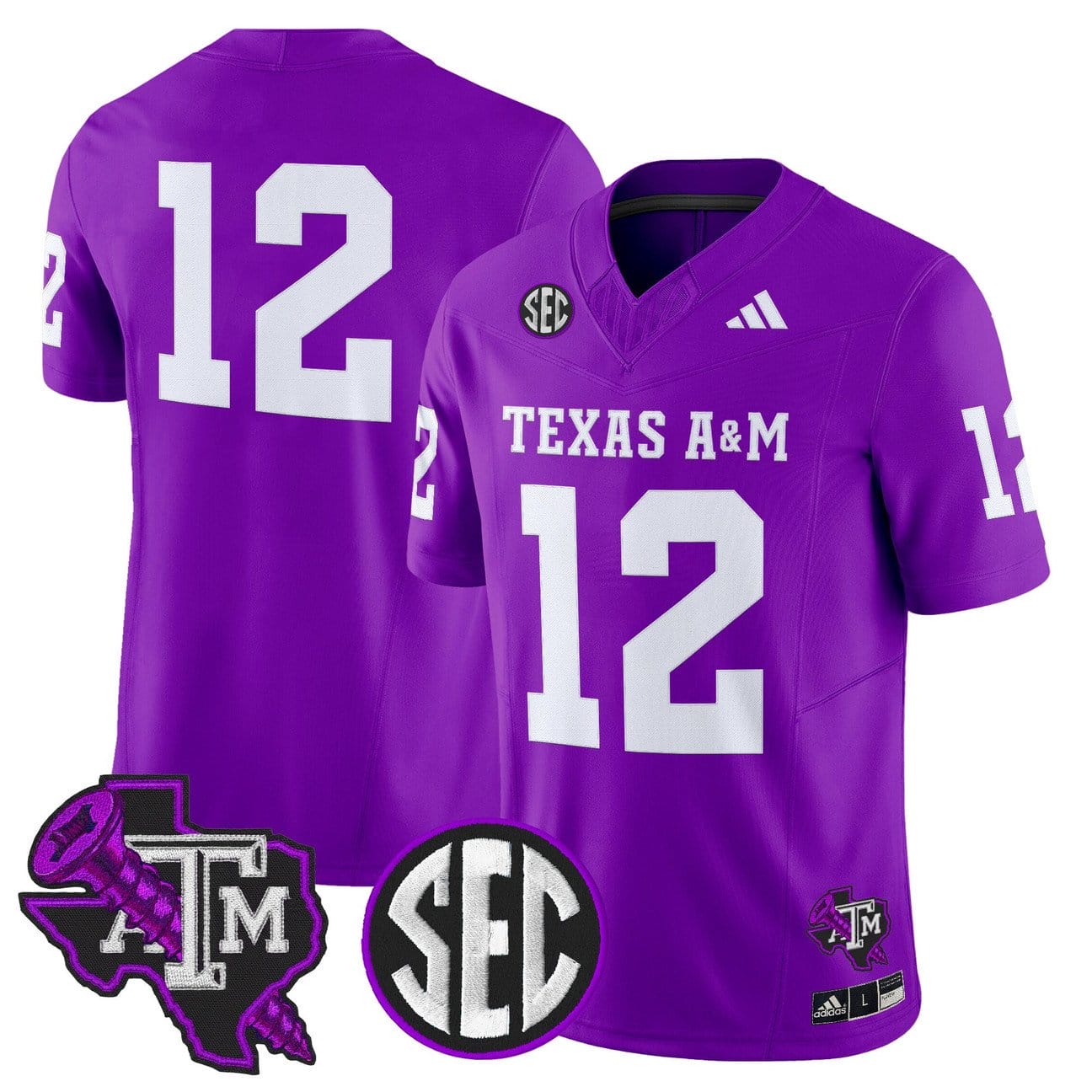 Alternative view of 12th Man Jersey #12 Texas A&M Aggies DJ Screw Vapor Limited Stitched