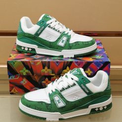 Luxury Virgil Trainer Sneakers Shoes Signature Green Monogram